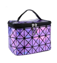 Fashion Women039s Purple PU Leather Cosmetic Bags Travel Organizer Necessarie Cosmetic Makeup Bag New 8152097