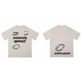 Mens Tshirts Summer New Broken Planet Overdized Tees Y2K Harajuku Letter Skull Print Grafik T -shirt för män Street Trend Par Loose Tops