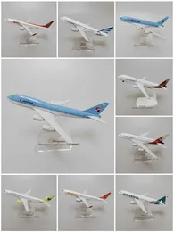 航空機Modle 16cm韓国ボーイングB747エアバスA380 jeju Jin Tway Boeing B737 Seoul Busan Hana Airbus A320 A380 DIE CAST Aircraft Model Aircraft