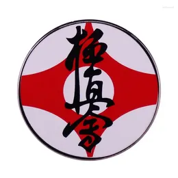 Broschen Kyokushin Karate Symbol Emaille Pin Kämpfe Kampfkunst Brosche Abzeichen Rucksack Dekoration Schmuck