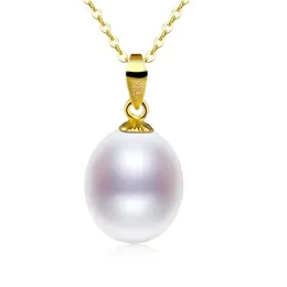 XF800 Pure 18k Gold Necklace Pendant med naturligt sötvatten Pearl Fashion Party Gift AU750 Womens utsökta smycken D221240429