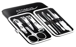 10 in 1 ATOMUS Nail Manicure Set Fashion Carbon Steel flexible Clippers Manicure Sui Fashion Beauty Tools Pedicure Knife Cut Suits6189165