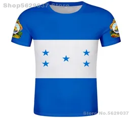 Maglietta Honduras Maglietta fai -da -te Faccia su misura Tshirt Nation Flags Hn Country Stampa Po Honduran Abbigliamento spagnolo 2207027824342