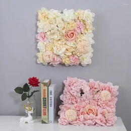 Decorative Flowers DIY Grand Event Flower Wall Silk Rose Tracery Encryption Floral Background Artificial Creative Wedding Stage 38x38c