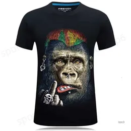 Мужские футболки Haikyuu Новая модная футболка Mens Mens 3d Print Animal Funny Monke