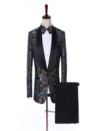 2019 Tailed Made Nakış İnce Fit Düğün Takımları Erkekler Moda Groom Prom Smokin Tuxedos Terno Maskulino Erkekler Pantolon7305031