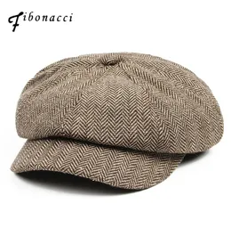 Fibonacci 2017 Neue Wolle Mischung Zeit für Zeitenboy Cap Hochqualität Retro Striped Octagonal Hut für Männer Frauen Hats S10201842072
