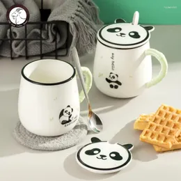 Canecas Creative Creative Panda Caneca com tampa Cerâmica Atacado de alto valor água Presente fofo