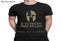 Spartan Helm Latin Motto Si vis pacem para bellum t Shirt anpassen Sonnenlicht Lustige T -Shirts Kostüm Neue Stil Plus Größe 3xL9217550