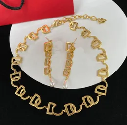 Luxus Gold Letter Halskette Sternkette Halskette Designer Halskette Designer Ohrringe Hochzeitsgeschenk Schmuck Designer Edelstahl verblasst nicht Schmuckset
