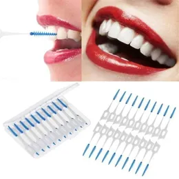 120pcs/set di spazzole interdentali in silicone denti per pulizia dentale super morbidi cure denti a filo interdentale