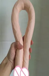 Hotosex Double Dildo Super Long 225 -дюймовый гибкий мягкий пенис влагалище и анальные женщины гей -лесбиянки двойной конец Dong Sex Toy Y201118674571