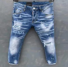 Herrenjeans klassische hip hop hosen stilist kot pantolon sıkıntılı yırtık bisikletçi jean slim fit motorraddenimjeans982615