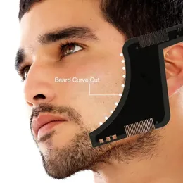 Modelo de estilo de barba de 1pc Modelo de estêncil de barba para homens para homens e flexíveis Fits All-in-One Ferramenta de modelagem de barba
