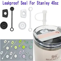 40 oz Silikon Spill Proof Plug Stoper Set för 40oz 30oz Cup 1.0 2,0 Tumbler Proofsealing Up Tillbehör Stracklock Spill Stopper Leak Stopper Gummi Strah Cap