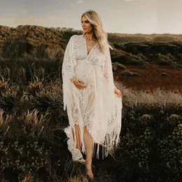 Boho Lace Fatory Photography Props платья бесплатно размер Регулируемая беременность фотосессия богемская длинная сторона платья Slit L2405