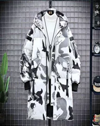 Winter Long Parkas Männer Windbreaker Marke Reißverschluss Atmungsfreie Windschutzmäntel Männlich Militär Tarn mit Kapuzenmännern039s Jacken Blac6116242