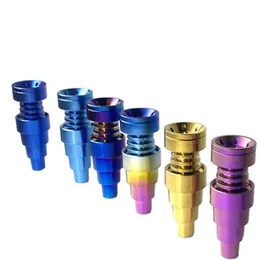 Colorful Anodized 6 IN 1 Domeless Titanium Nail Titanium Smoke With Male And Female Joint Colored Smoking Utensils And Cigarette Export