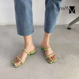 Sandja Sandals Tabi Женские квадратные двойные шлепанцы шлепанцы.