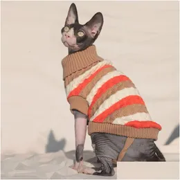 Köpek giyim sfenks kedi giysileri jumper süveter için sweater köpek yavrusu örgü örtmenci orta sweats poleron küçük köpekler yüksek yaka jersey d dhkfb