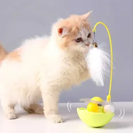 Aeronave Modle Cat Toy interativo Too divertido Tooque de brinquedo Kitten Motion Capture Funnel Food Ball Teaser Feather Stick Toy Cat Acessórios S2452022