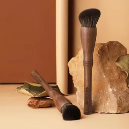 Chichodo Walnut pochylona cera makijaż pędzel kątowy krem ​​do kremu do buffowania mieszania kosmetyków kosmetyków pędzel narzędzia 240518