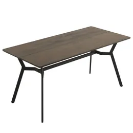 ZK20 Disassemble rectangular table with diagonal feet solid wood grey desktop splicing 160*76*76cm