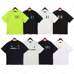 Designer mass amirirs camiseta feminina camiseta casal parte de moda de marca de marca de marca de manga curta casual han shirt round round pescoço