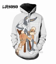 Liasoso 2018 Cartoon New Bugs 3d Print Women Men Hoodies Hoodies Sweatshirts Pullover Harajuku Style Hip Hop X02893346682