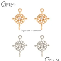 Strumenti di incisione Design cordiale 100pcs 10x14 mm Making/Connector/Gioielli Accessori/Forma a mano/Fiore/Reperti di gioielli compone DHFRT