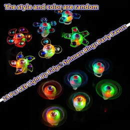 LED -Spielzeuge 24 Packungen LED -Leuchten Zappelrotatoren Ringe Party Rabatte für Kinder Belohnungsboxen Spielzeug Geburtstagsgeschenke Goodie -Taschen voller Glühen gefüllt