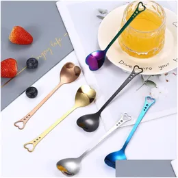 Party Favor Love Heart Shaped Spoon Colorf Ice Cream Coffee Tea Stir Spoons For Wedding Supplies Kitchen Accessories Drop Delivery Hom Dhqxn