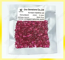 Round cut 5 ruby color 3mm artificial loose gemstones 500 pieces1994537
