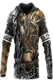 Liumaohua Camo Amo Caçando Animais de Deer Arte 3D Capuz do moletom Homens Mulheres moda com capuz de moletom de manga longa Tops casuais 3286422