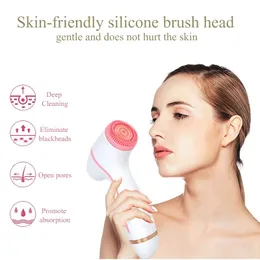 Electric Cleansing Brush 3 In 1 Sonic Rotating Cleansing Brush Galvanic Facial Spa System Deeply Clean Remove Blackheads Tool