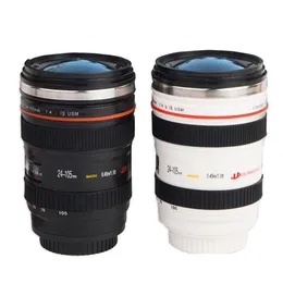 Tumblers Camera Lens Coffee Mug 400 مل من الفولاذ المقاوم للصدأ من الفولاذ المقاوم للصدأ كوبس إسقاط تسليم المنزل حديقة المطبخ مطعم شريط الشربات DH269