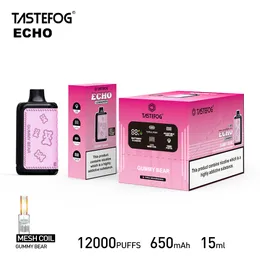 100% Original Tastefog Echo Disposable Vape 12000 Puff 2% 15ml 650mAh E-cigarette Puff 12000 2% 12 Flavors Vapes With Airflow Control And Display Screen Wholesale Price