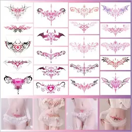 20pclota TAIL Abdomen Seksowna tymczasowa naklejka na tatuaż żeńska Scar Waterproof Succubus Totem Human Fake Tattoos Ablecolor 240425