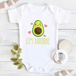 Dompers Lets Avocuddle Baby Baby Summer Bodysuit Fashion с коротким рукавом милый смешные авокадо печатные полы нейтральные вещи Drop Dhedn