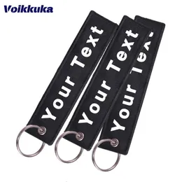 10PCS 30PCS 50PCS 100PCS 200PCS 300PCS 500PCS Set Sale Custom Both Sides Embroidered Keychain Motorcycle Key Tags Wholesale 240511