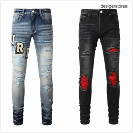 Designer jeans för män jeans vandring byxa rippade hip hop high street mode varumärke pantalones vaqueros para hombre motorcykel broderi nära montering {kategori}