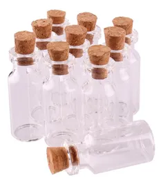 100 st 16357mm 2 ml mini glas som önskar flaskor små burkar injektionsflaskor med korkpropp bröllop gåva9973938