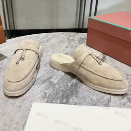 Tasarımcı Terlik L Piana Katırları Slaytlar Kadın Erkekler LP Loafasers Moccasin Sandal Deri Konforlu Resmi Ayaklar Lüks Plaj Daireleri