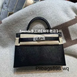 Platinum Lizard Leder Handtasche 7a Kliys Oman Vollhand Mini SecondGeneration Südafrikanische Eidechse Hautkreuzkörper Handtasche mit Bedürfnis