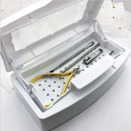 Nagel -Sterilisator -Tablett Desinfektion Box Salon Nagelkunst Nipper Pinzetten Nagel Maniküre Ausrüstung Werkzeuge Reinigungsbereinigte Set -Box