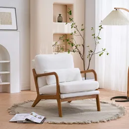 ZK20 Oak Armrest Oak Обитый Тедди бархатный стул для одиночного отдыха в помещении