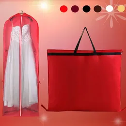 Storage Bags Wedding Dess Dust Bag Non-woven Fabric Clothes Proof Evening Dress Cover Bridal Garment 155cm