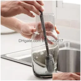 مطبخ آخر شريط الطعام Sile Cup Cup Glass Cleaning Long Handle Drink Wineglass أدوات المطبخ النظيفة إسقاط التسليم G Dhdwy