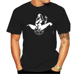 Men039s Tshirts moda bawełniana tshirtmen solidny kolor slim fit krótki rękaw satanistyczne zakonnicę pentagram szatan swobodny mężczyzna o szyi Styl5225701