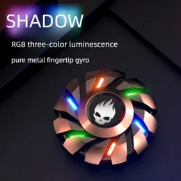 LED Toys YIJOO Mini Smart Fidget Rotating Toy All Metal Glow Small Finger Gyroscope Set Suitable for Adult and Child Stress Relief Gifts s24520